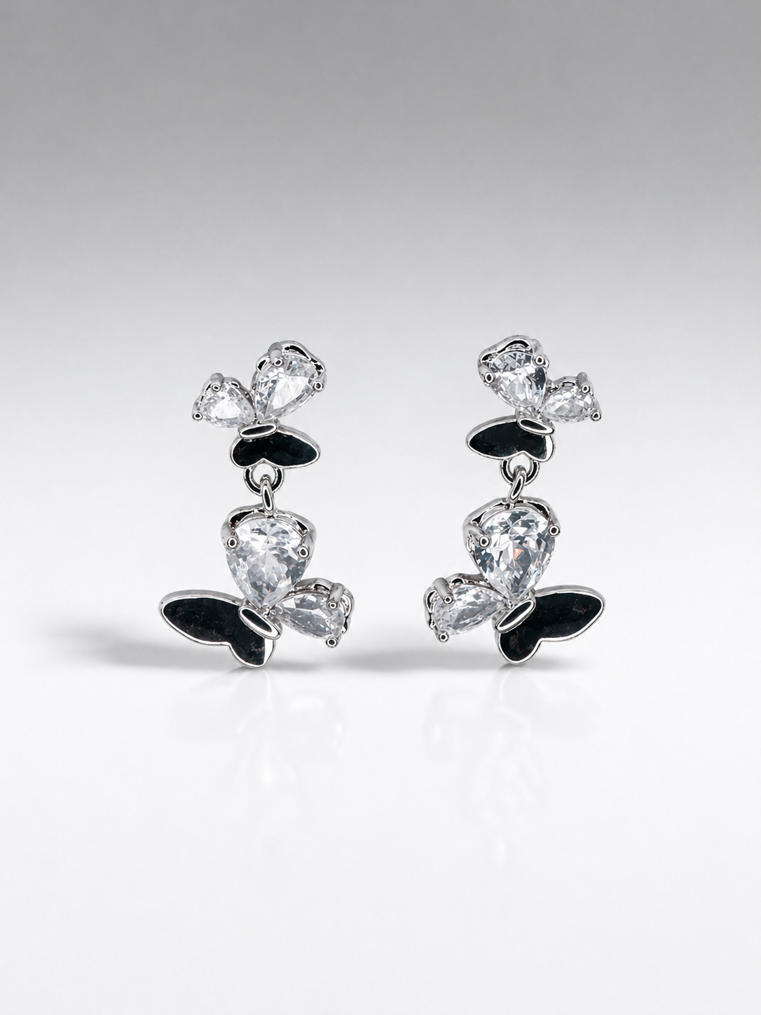 Crystal Butterfly Drop Earrings