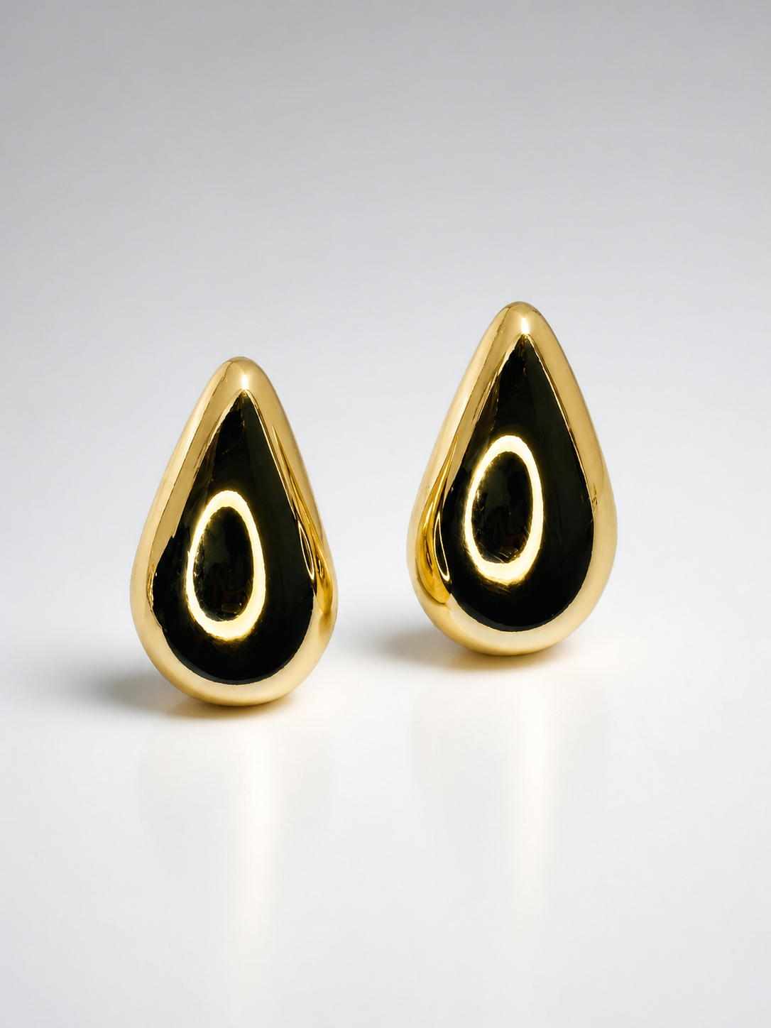Molten Gold Teardrop Stud Earrings