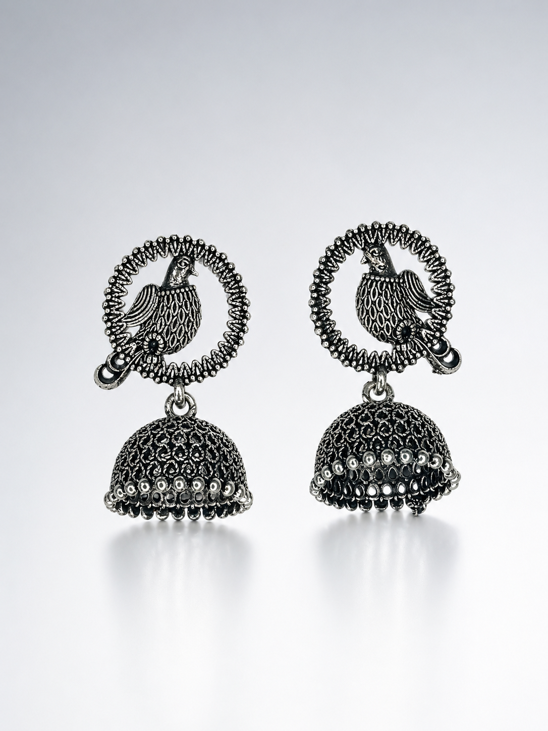 Aarna Bird Motif Jhumka Earrings