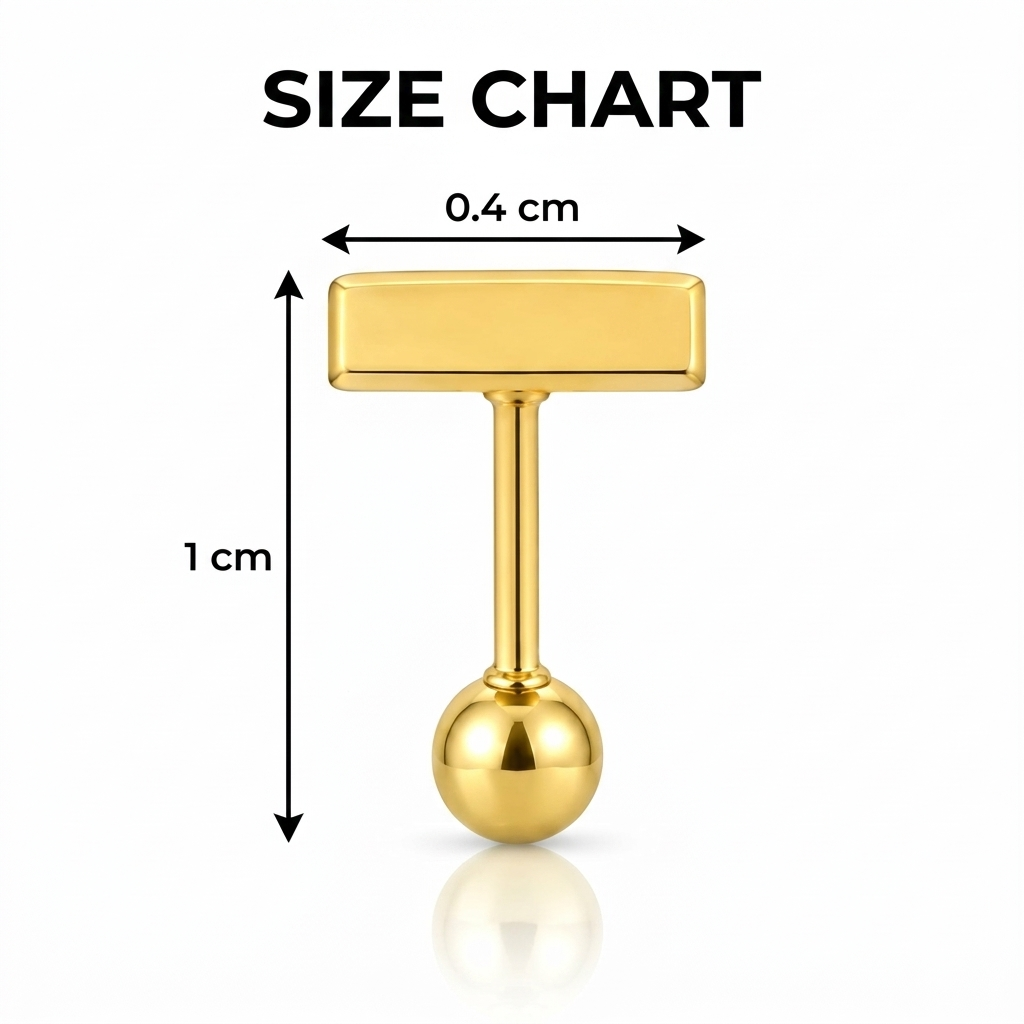 Sleek Gold Bar Straight Barbell – Screw Ball Back