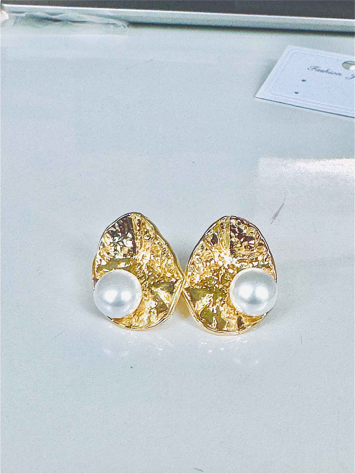Molten Pearl Statement Stud Earrings