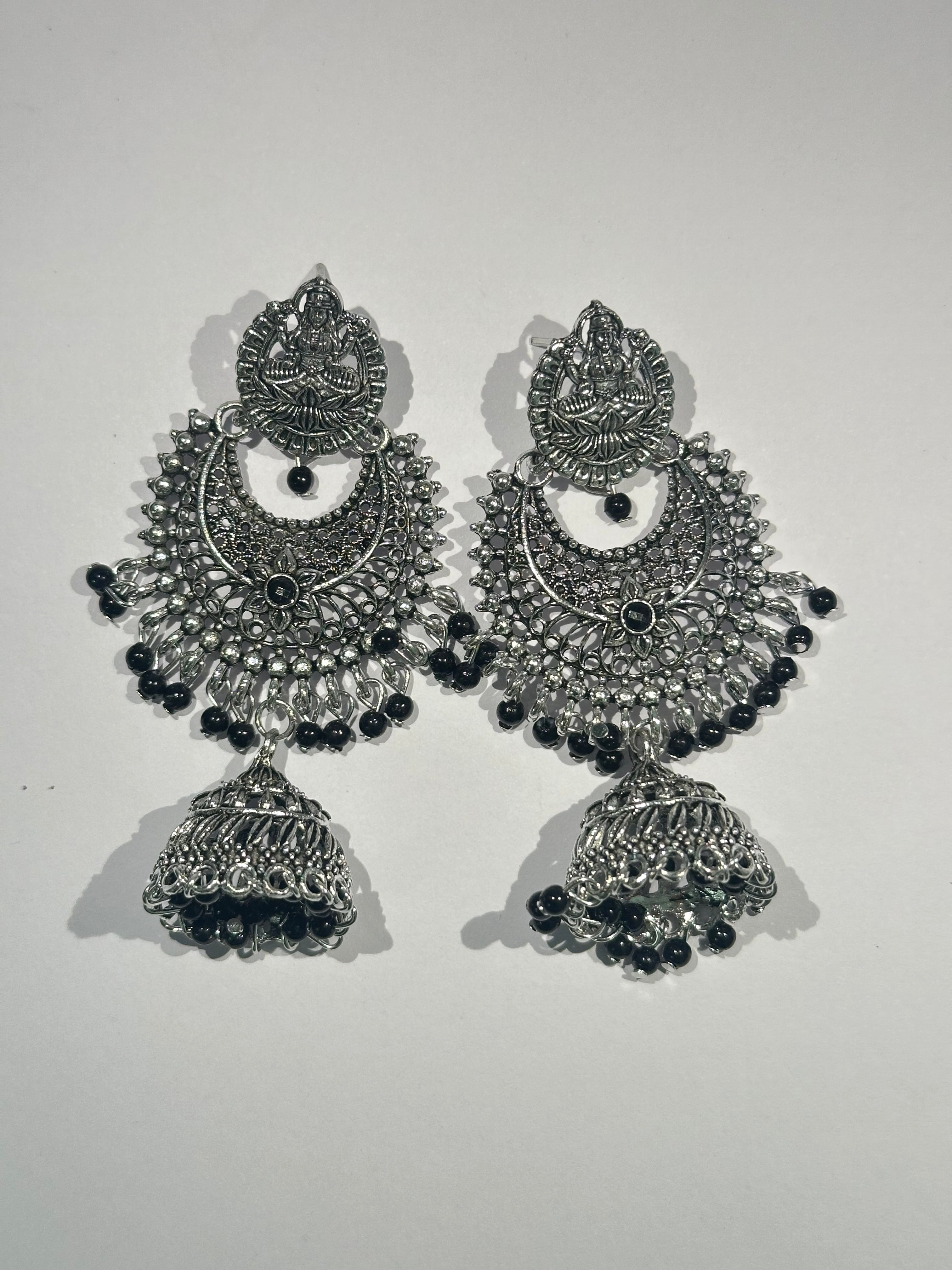 Antique Lakshmi Long Jhumkas