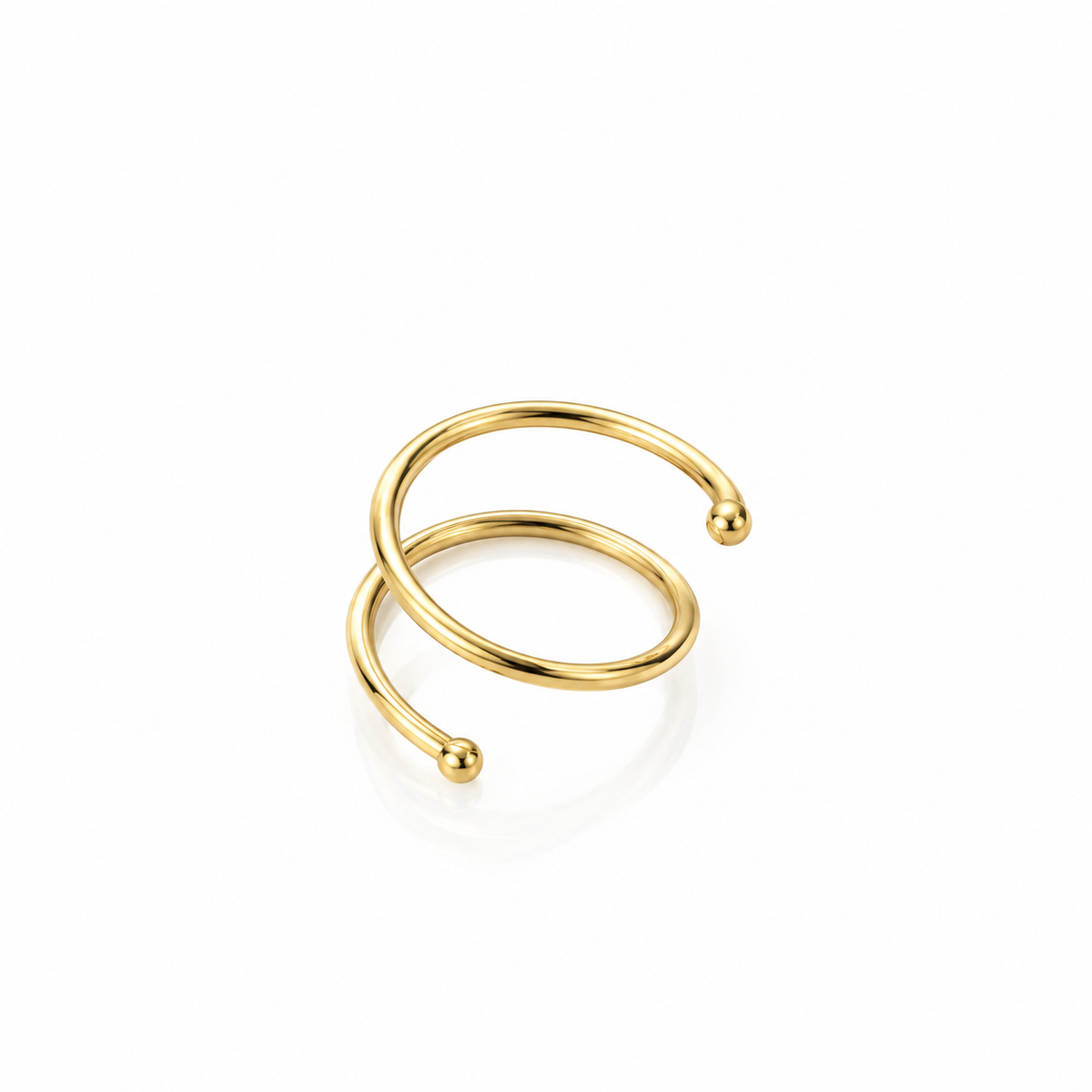 Auric Illusion Double Hoop Spiral Earring – Polished Gold