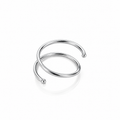 Zephyr Illusion Double Hoop Spiral Earring – Polished Silver