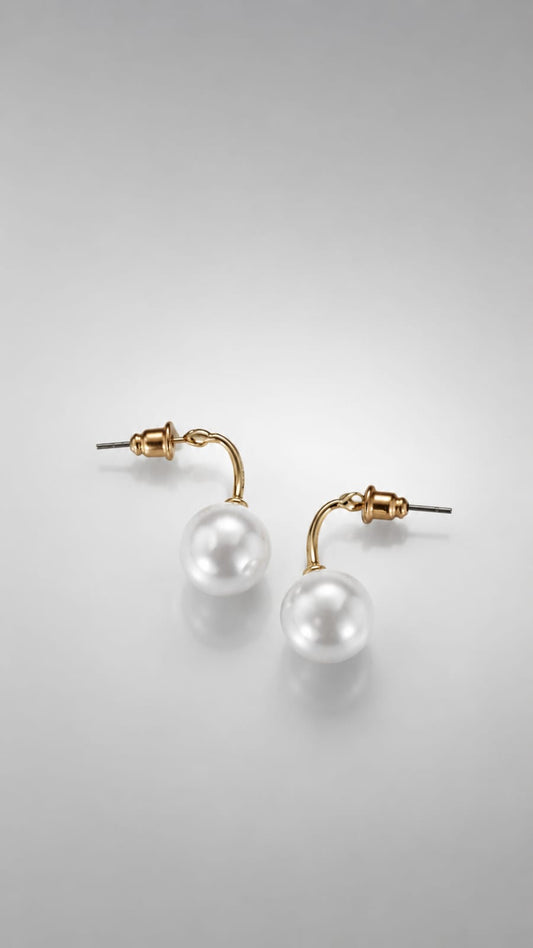 Classic Pearl Drop Stud Earrings