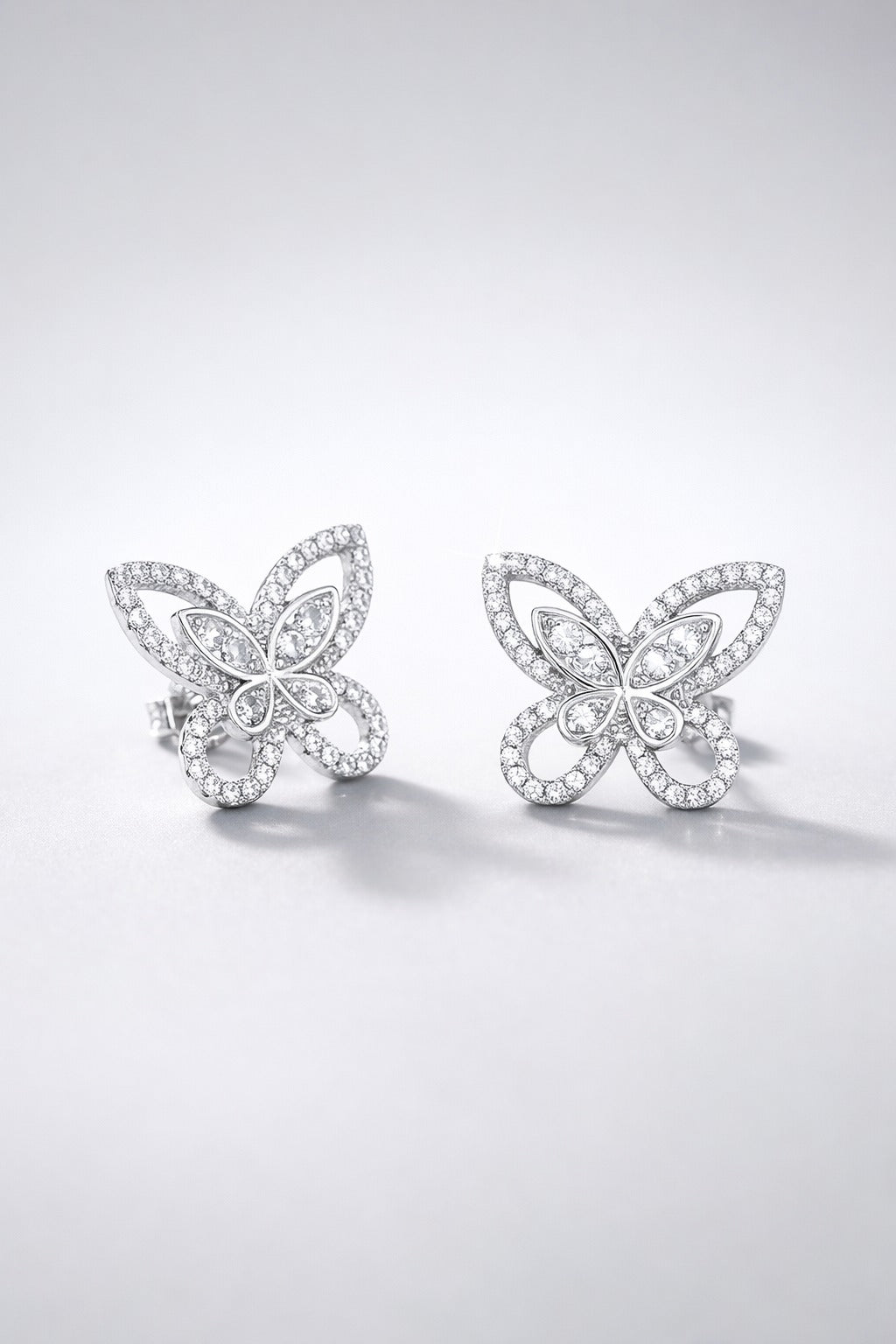 Celeste Flutter Silver Stud Earrings