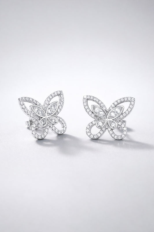 Celeste Flutter Silver Stud Earrings