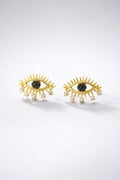 Mystic Eye Gold Stud Earrings