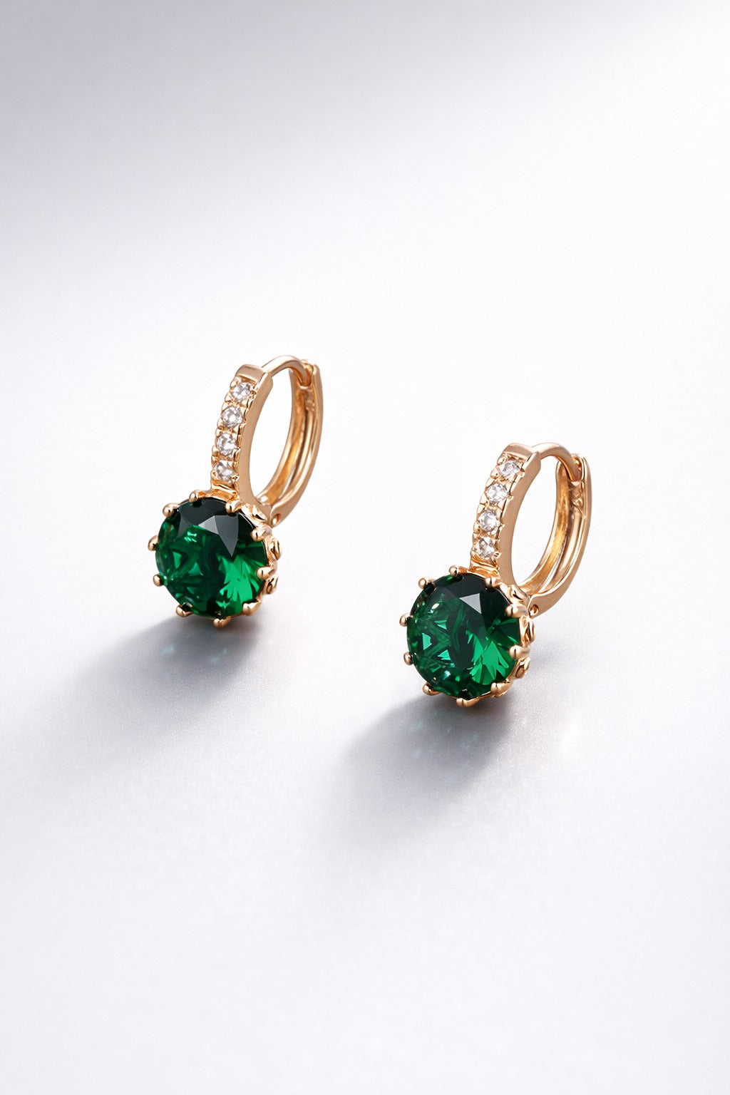 Emerald Glow Hoop Earrings