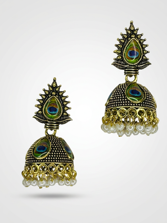Mayura Pearl Drop Jhumka Earrings