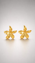 Molten Bloom Gold Stud Earrings