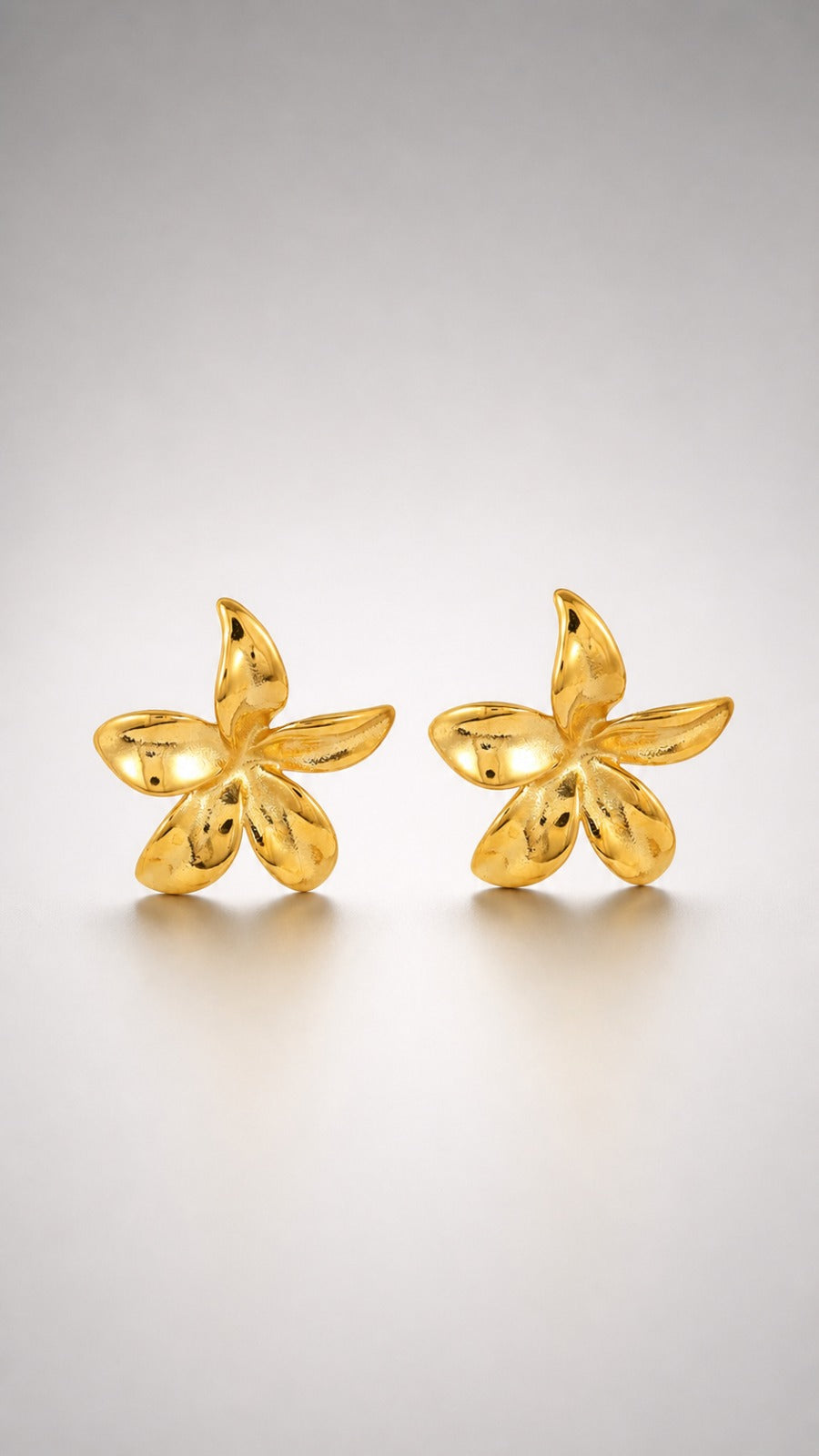 Molten Bloom Gold Stud Earrings