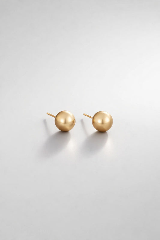 Classic Sphere Gold Stud Earrings