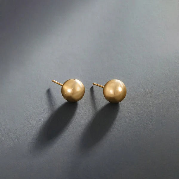 Classic Sphere Gold Stud Earrings