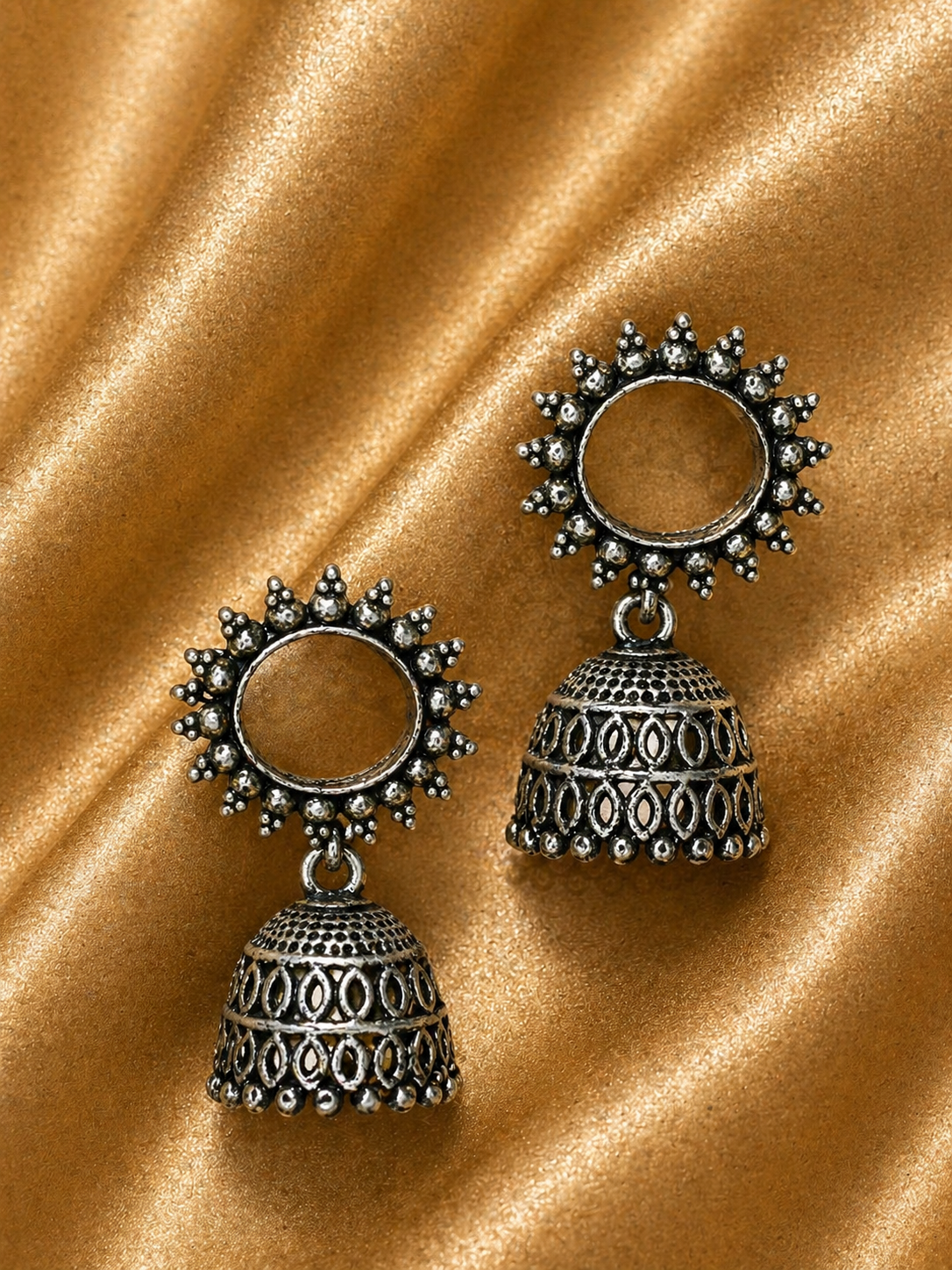 Ziva Sun Halo Jhumka Earrings