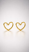 Open Heart Gold Stud Earrings