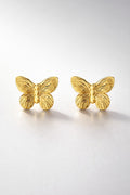 Golden Flutter Textured Stud Earrings