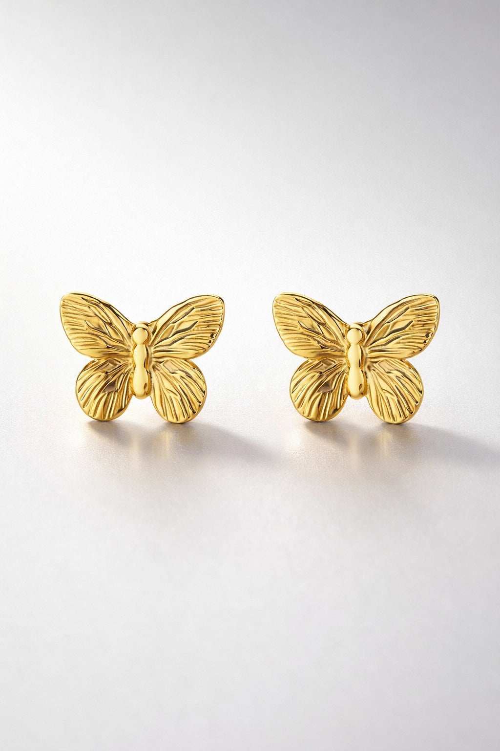 Golden Flutter Textured Stud Earrings