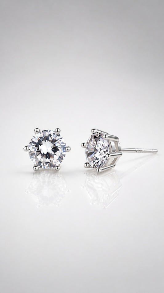 Classic Solitaire Stud Earrings