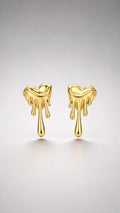 Molten Drip Gold Stud Earrings