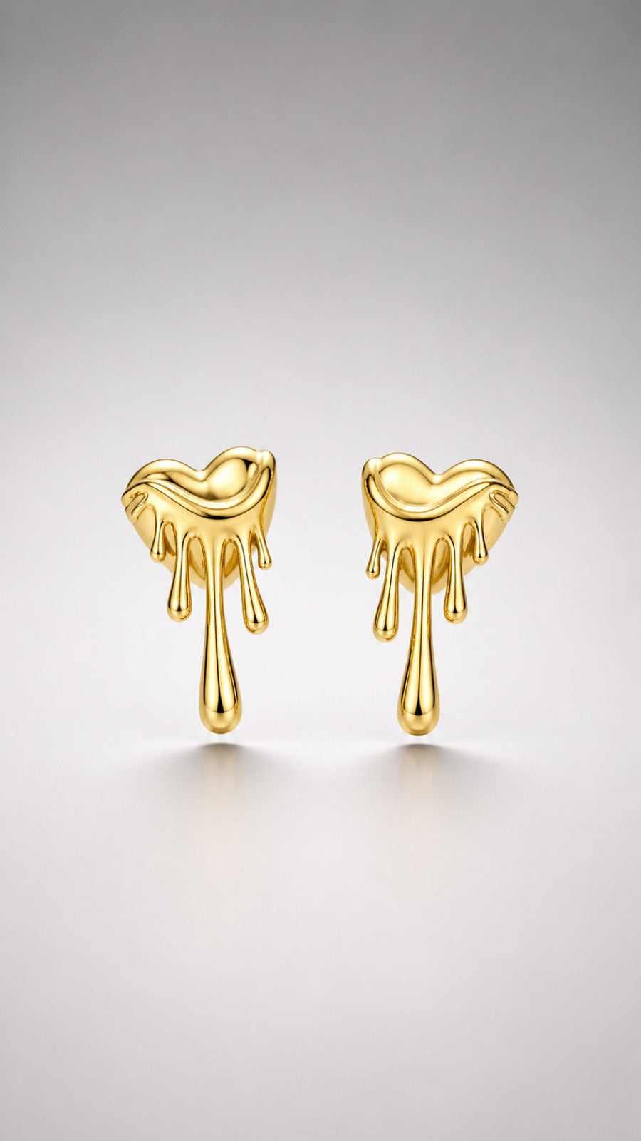 Molten Drip Gold Stud Earrings