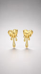 Molten Drip Gold Stud Earrings
