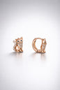 Kitty Charm Rose Gold Hoop Earrings