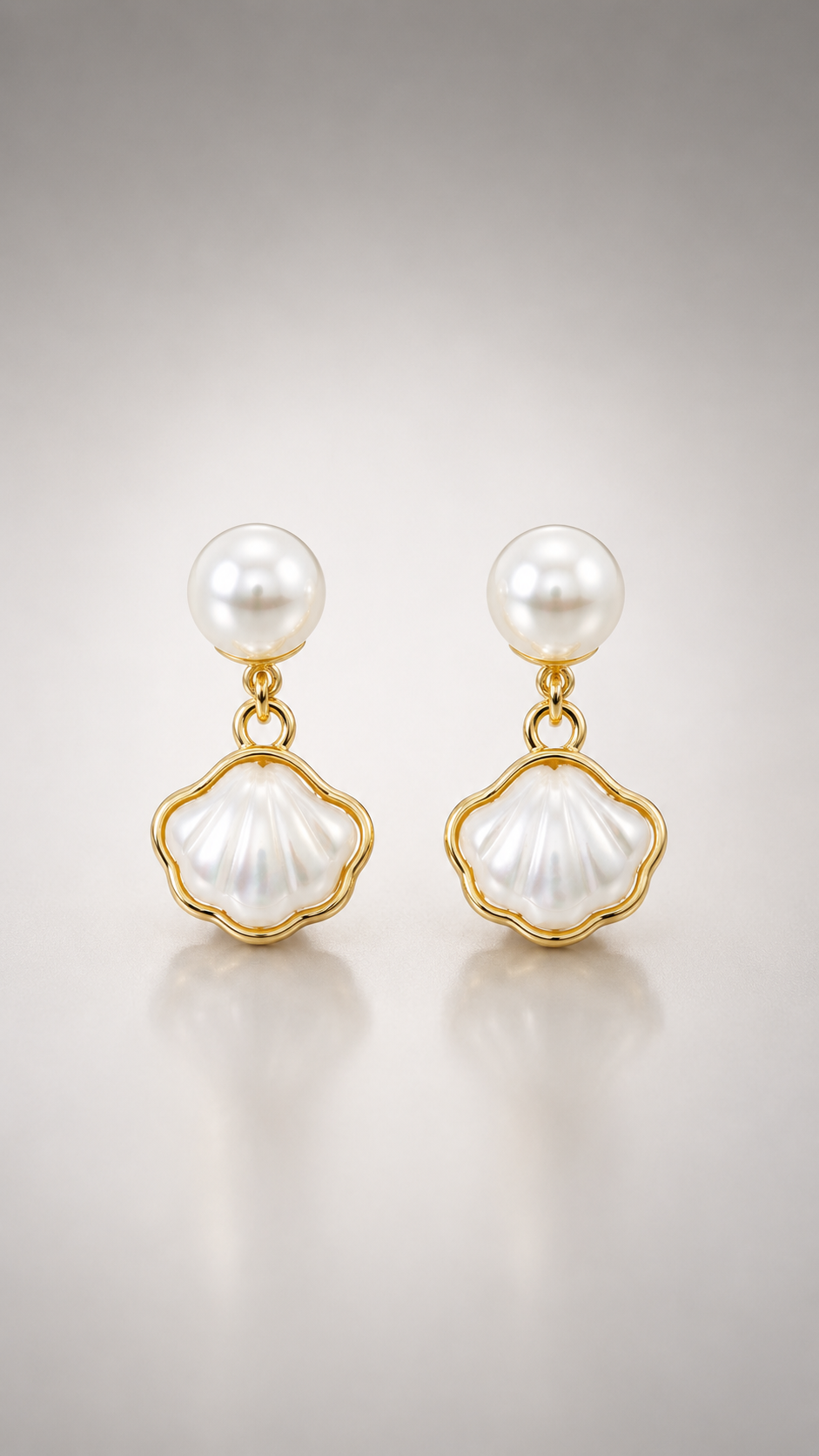 Pearl Seashell Drop Earrings