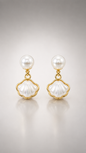 Pearl Seashell Drop Earrings
