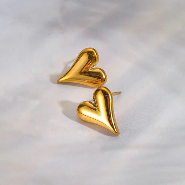 Molten Heart Sculpt Stud Earrings