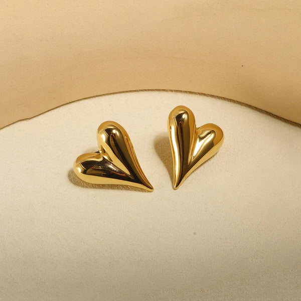Molten Heart Sculpt Stud Earrings