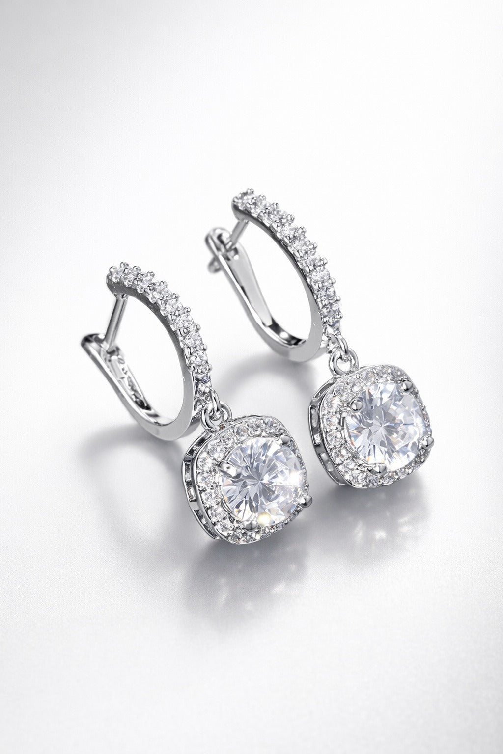 Halo Drop Huggie Earrings