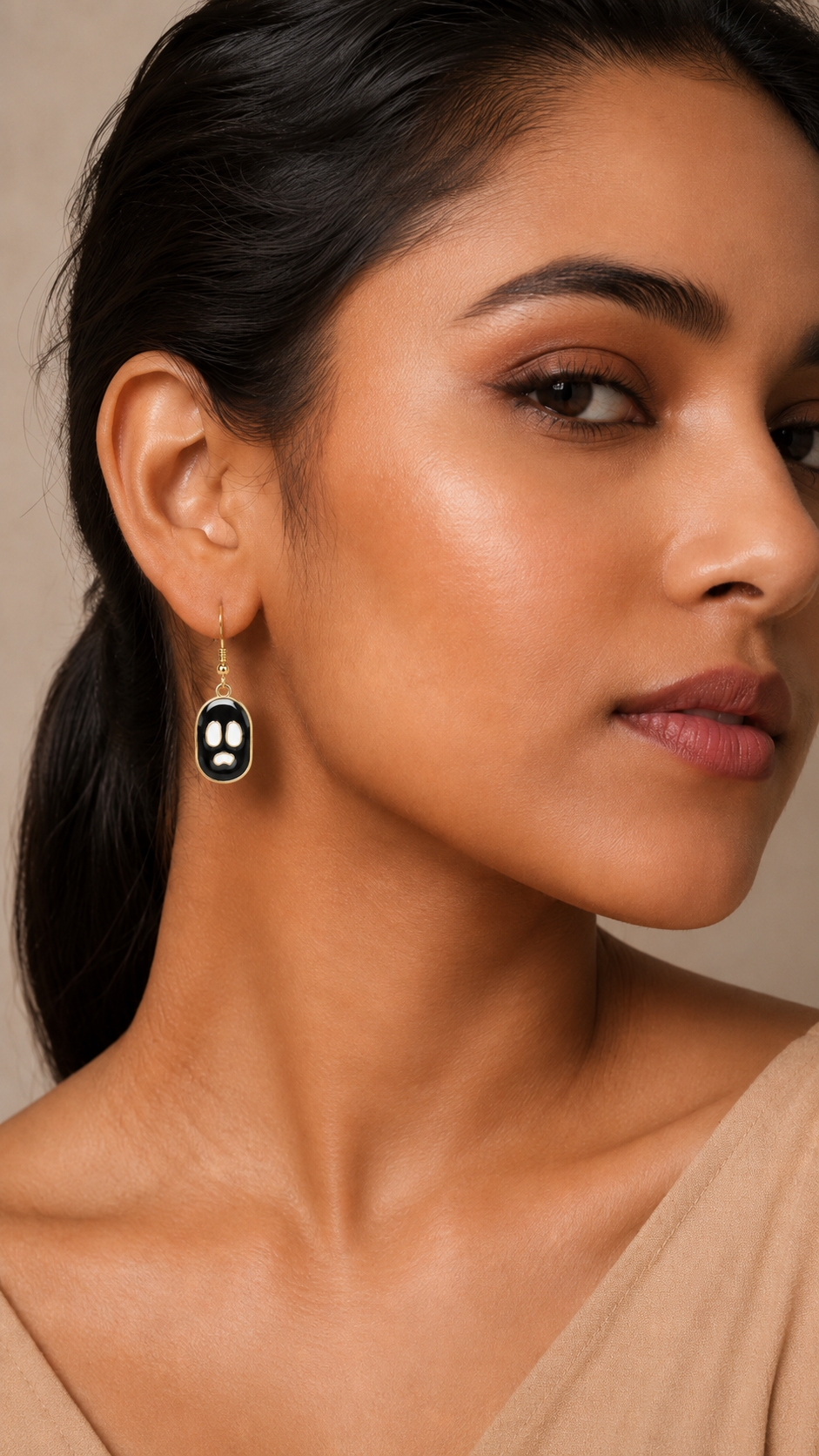 Midnight Mood Face Drop Earrings
