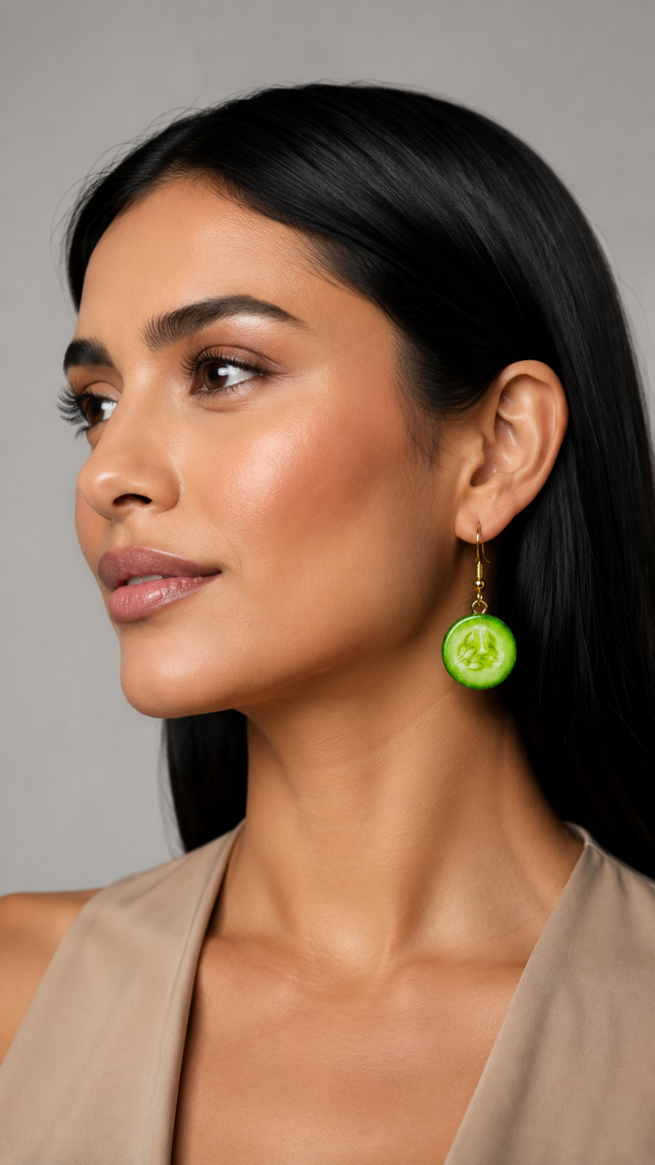Cucumber Fresh Statement Drop Earrings