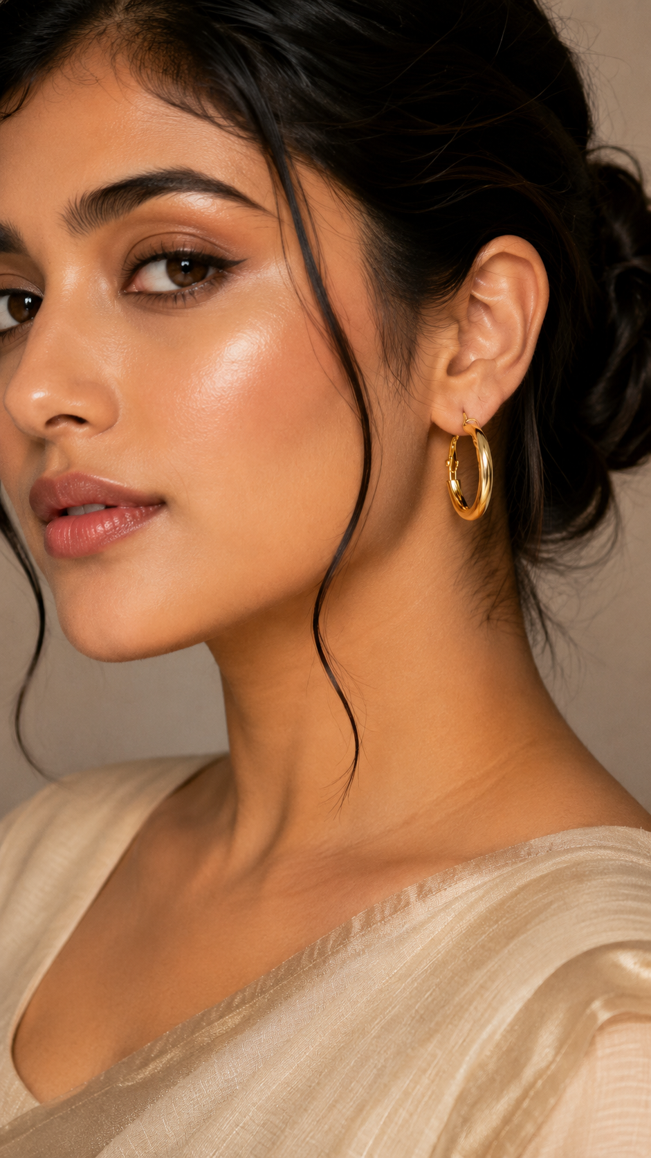 Golden Orbit Hoop Earrings