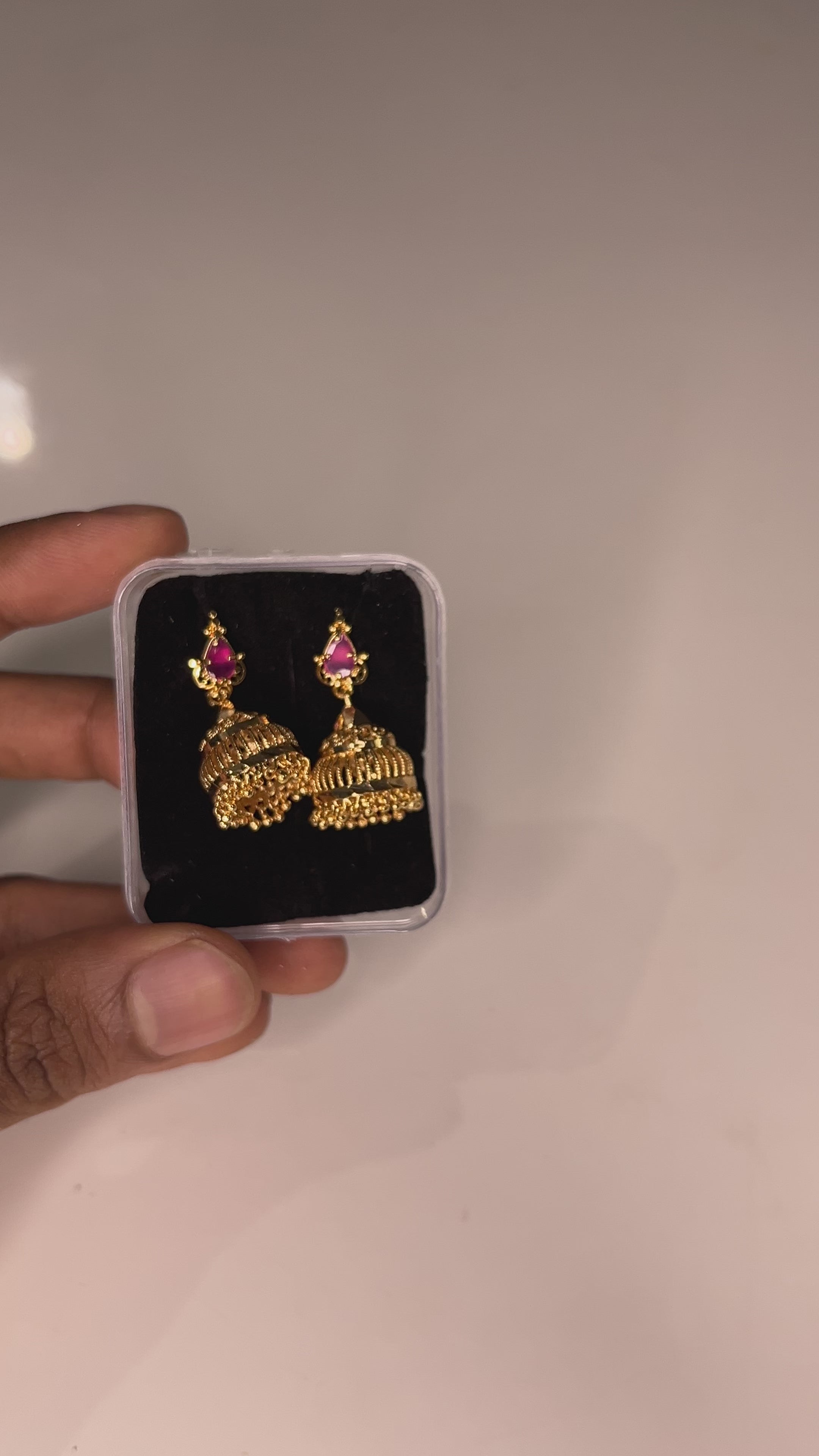 Ruby Teardrop Rope Jhumkas