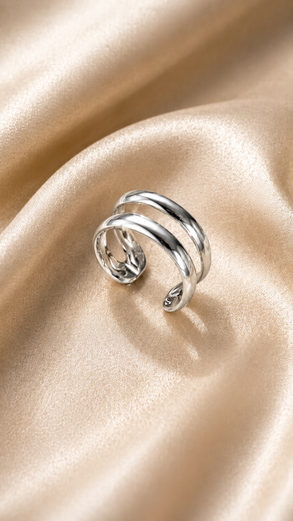 Triple Wave Silver Ear Cuff