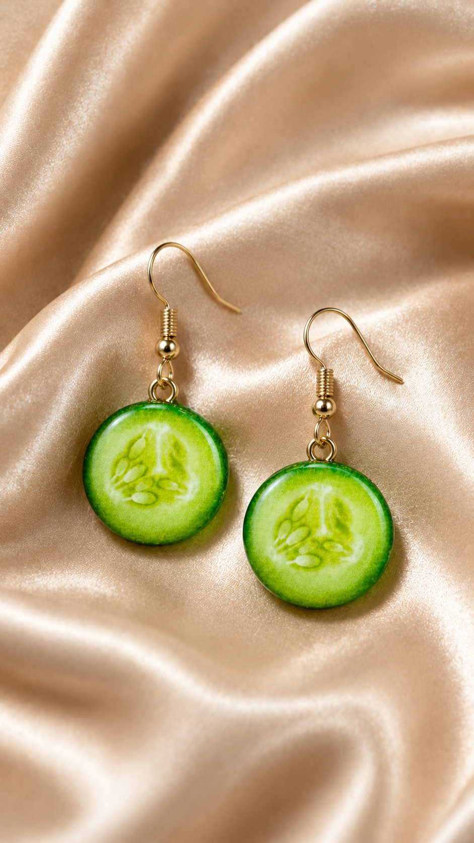 Cucumber Fresh Statement Drop Earrings