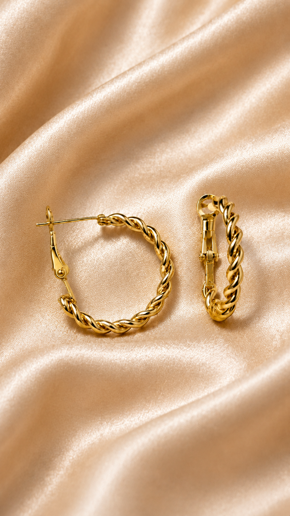 Twisted Rope Gold Hoop Earrings