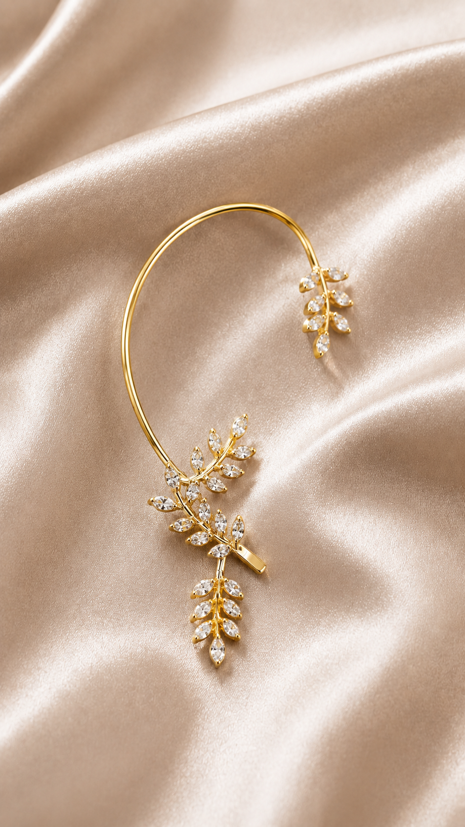 Golden Vine Crystal Ear Cuff