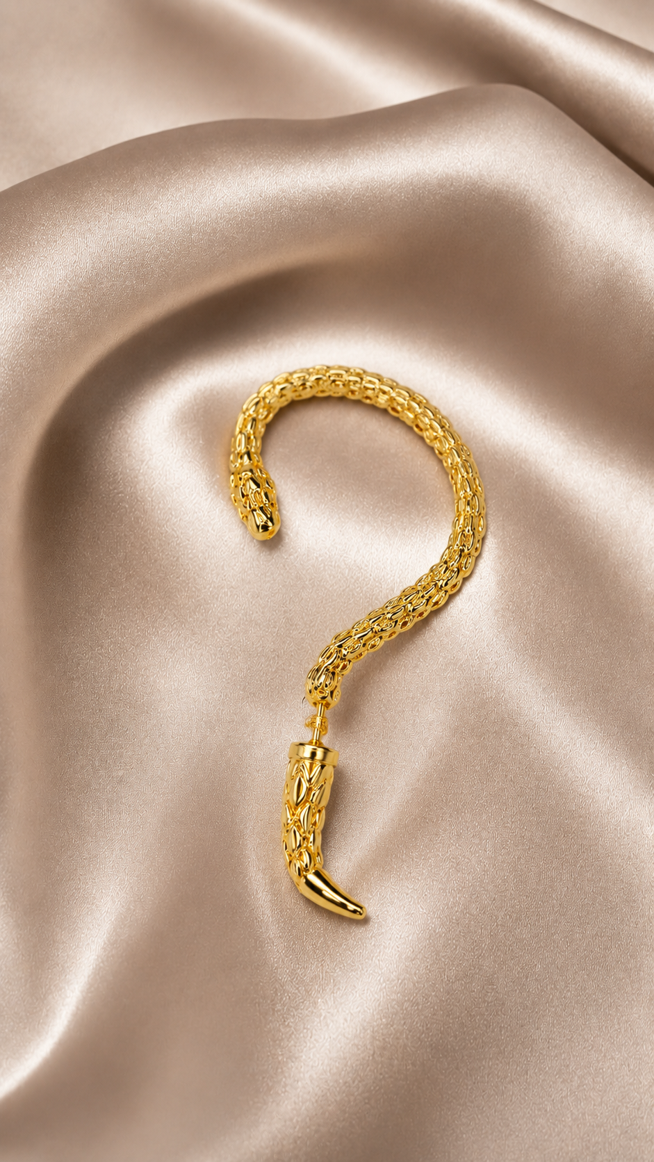 Golden Serpent Wrap Ear Cuff