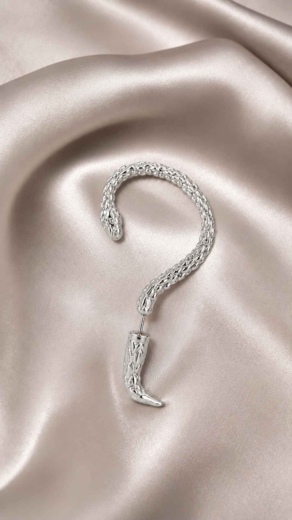 Silver Serpent Wrap Ear Cuff