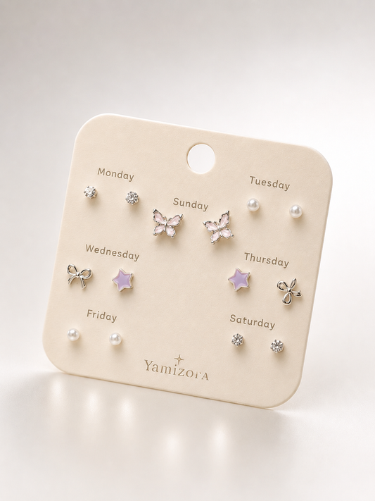 7 Days Stud Earrings Set