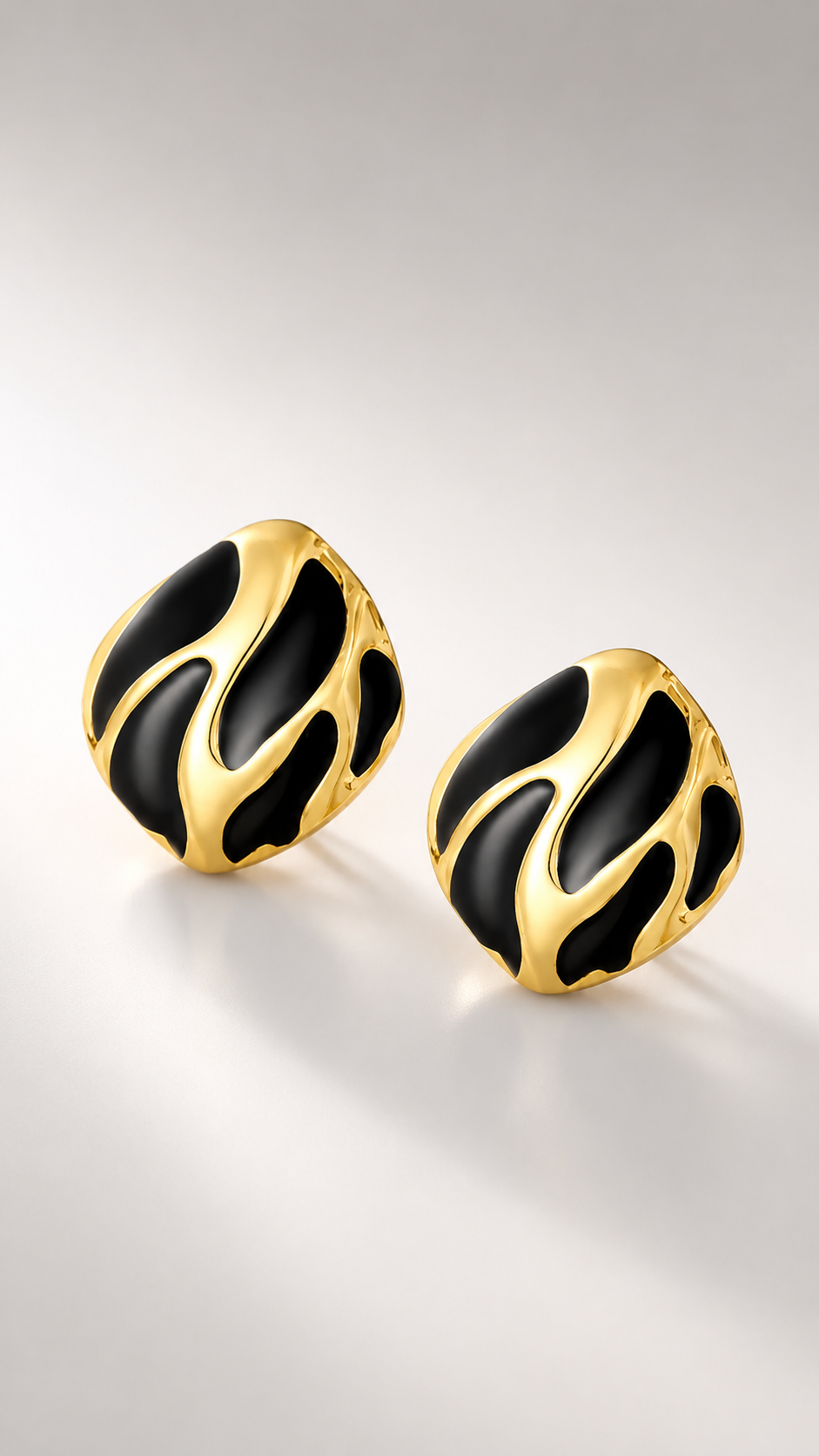 Zebra Enamel Stud Earrings