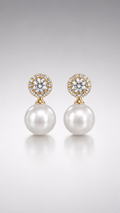 Pearl Radiance Halo Drop Earrings