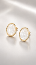 Organic Pearl Stone Stud Earrings
