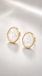 Organic Pearl Stone Stud Earrings