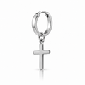 Men’s Silver Cross Dangle Huggie Hoop
