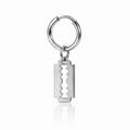 Men’s Silver Razor Blade Dangle Hoop