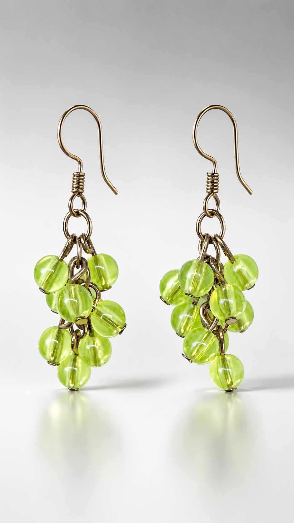 Lime Cascade Beaded Drop Earrings